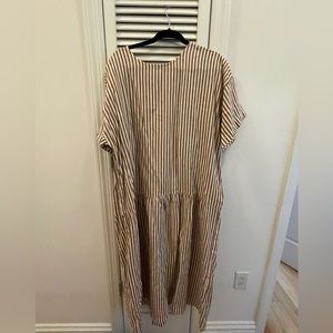 Black Crane easy dress - thin stripes. Never worn. Size Small